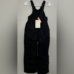 NWT Small Black Snowbib full length extendable legs and adjustable straps